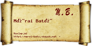 Mérai Bató névjegykártya
